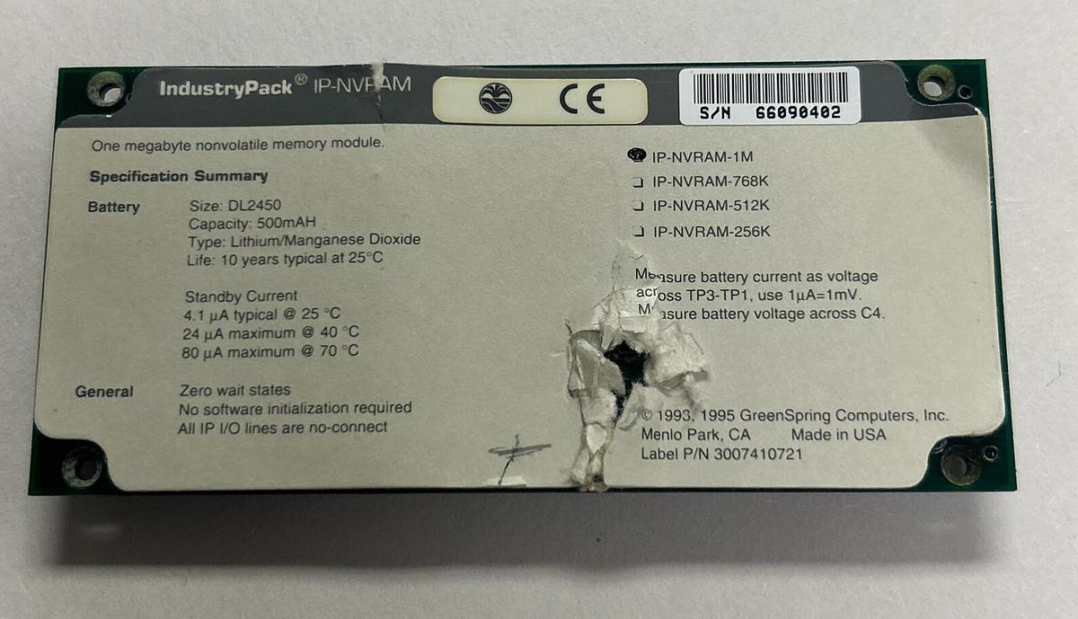 INDUSTRYPACK,IP-NVRAM,MEMORY MODULE NOS