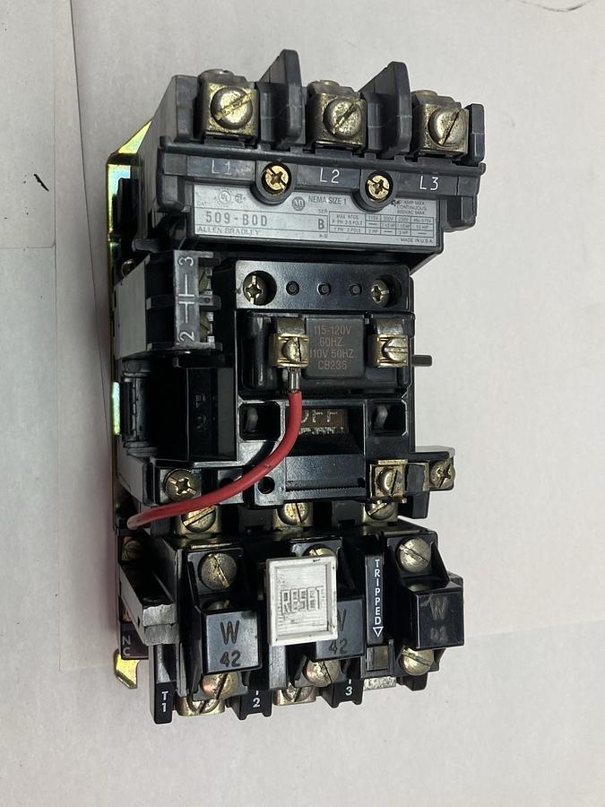 Used Allen-Bradley,509-B0D,Motor Starter Ser B Nema Size 1