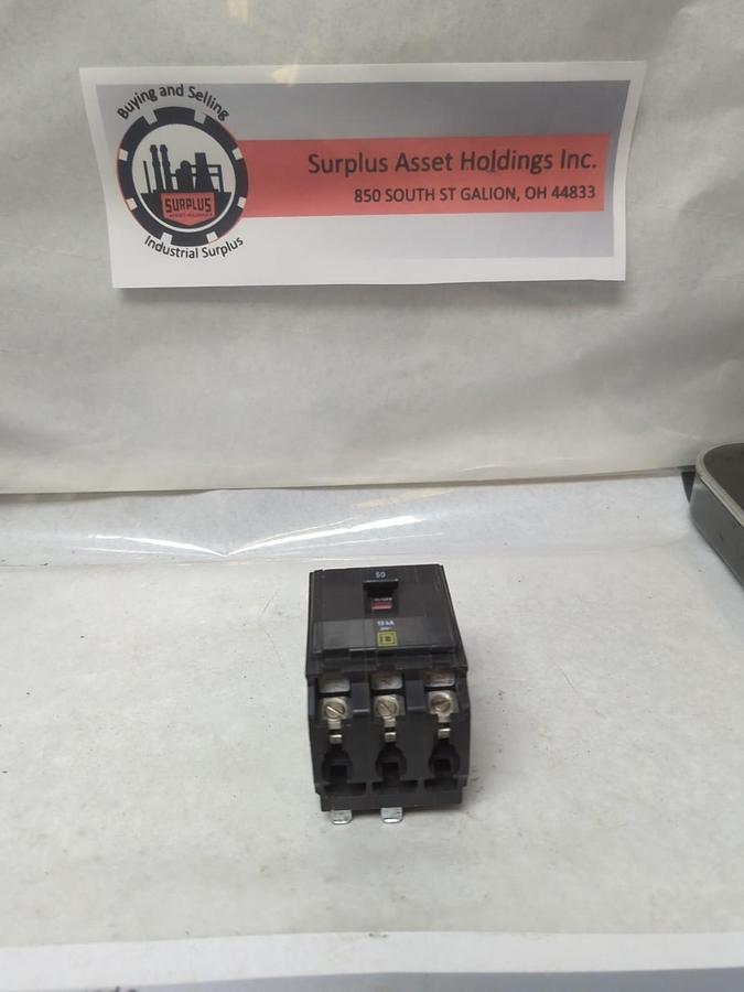 Used SQUARE D,QOB50,CIRCUIT BREAKER 50 AMP 3-POLE PRE-OWNED