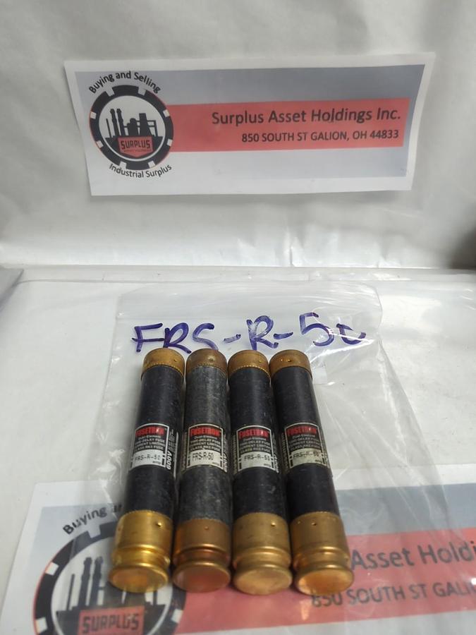 Used COOPER BUSSMANN,FRS-R-50,FUSETRON FUSE 50 AMP LOT OF 4 PRE-OWNED