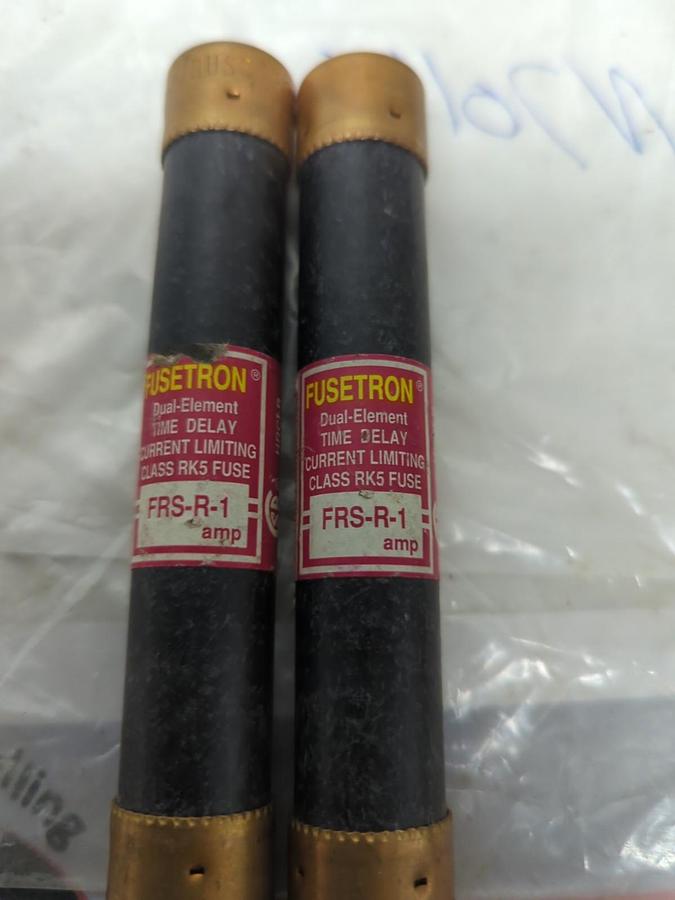 Used COOPER BUSSMAN,FRS-R-1,FUSETRON 1 AMP FUSE LOT OF 2 PRE-OWNED
