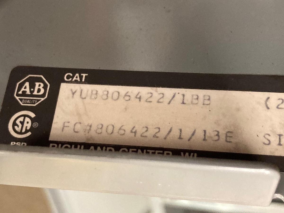 Used Allen-Bradley,2100 2113,Size 1  MCC 12 INCH Starter Bucket 30 Amp Breaker