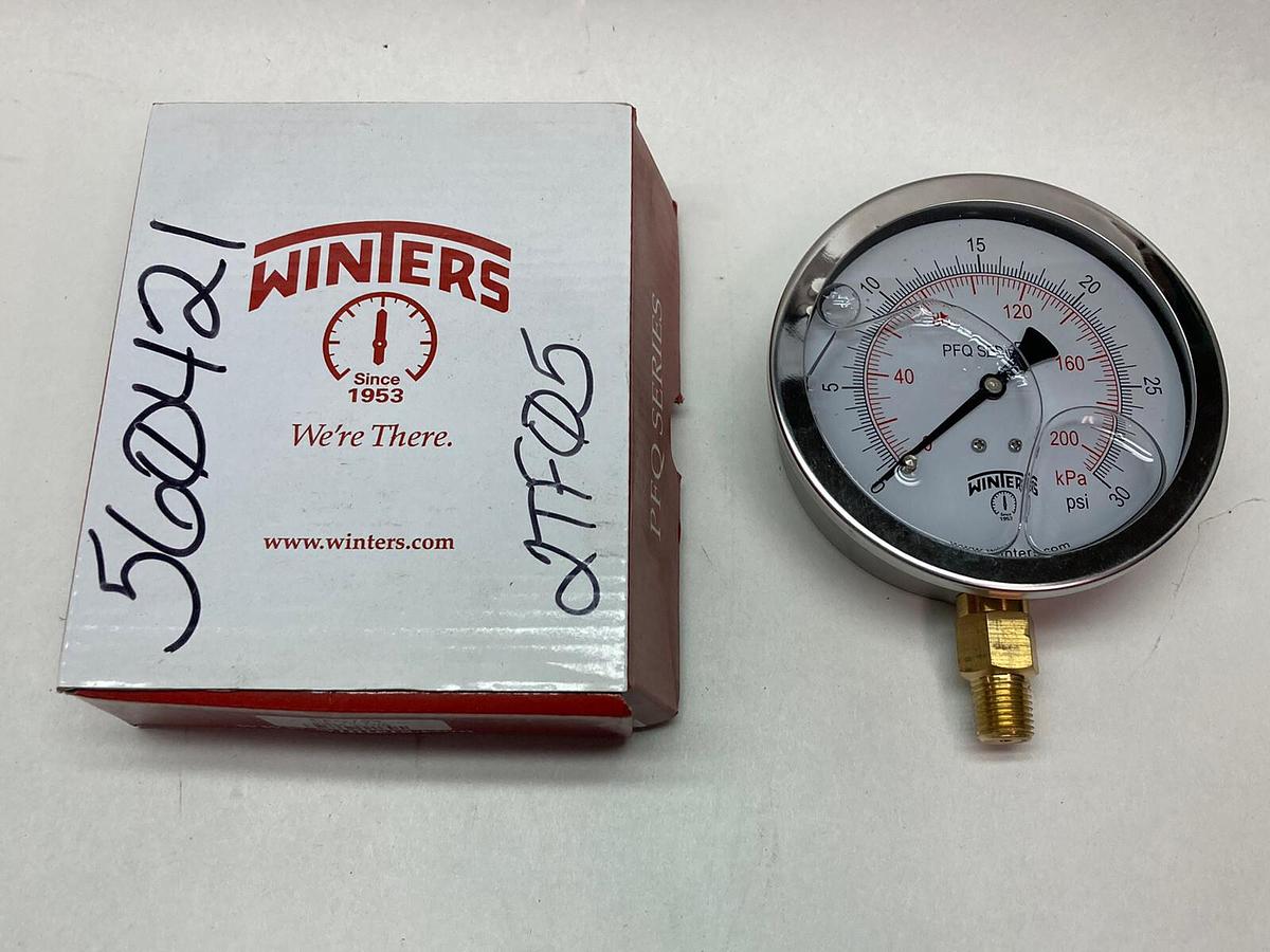 Winters,PFQ709,Pressure Gauge 4 Inch 1/4NPT 0-30 PSI