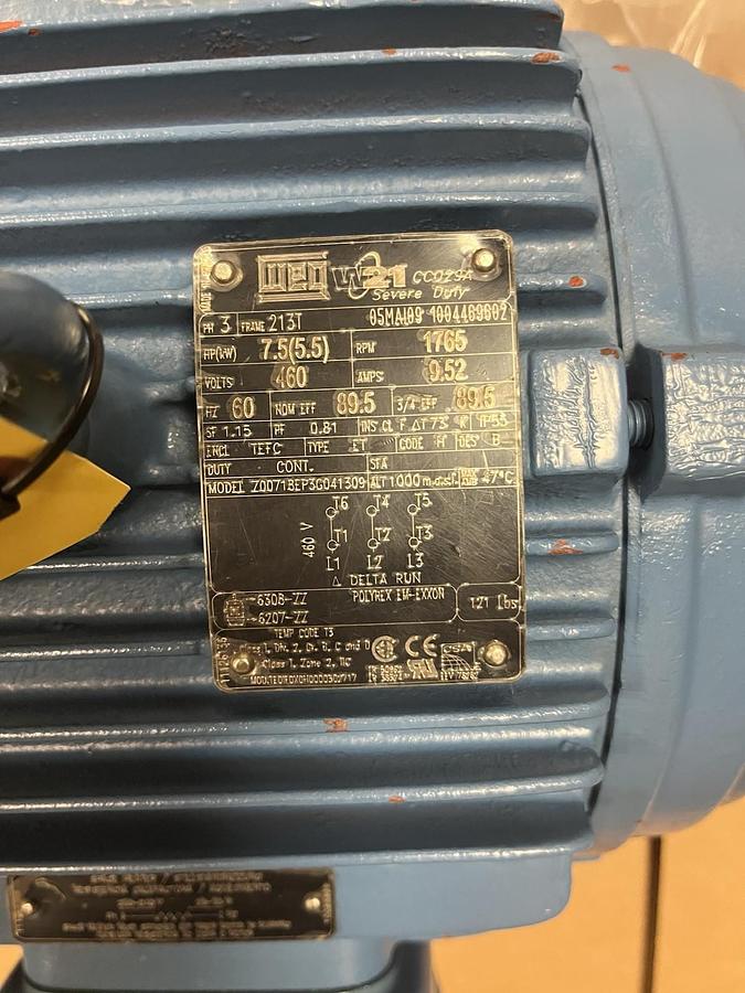 WEG,Z00718EP3G041309,NON SPIKE SEVERE DUTY W21 MOTOR 7.5HP 3PH 460V 1765RPM 213T