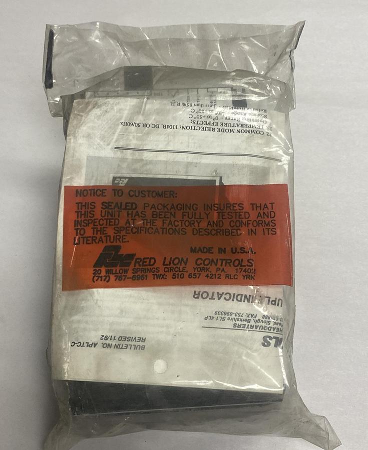 RED LION CONTROLS,APLTC402,PANEL METER 115VAC 50/60HZ NOS