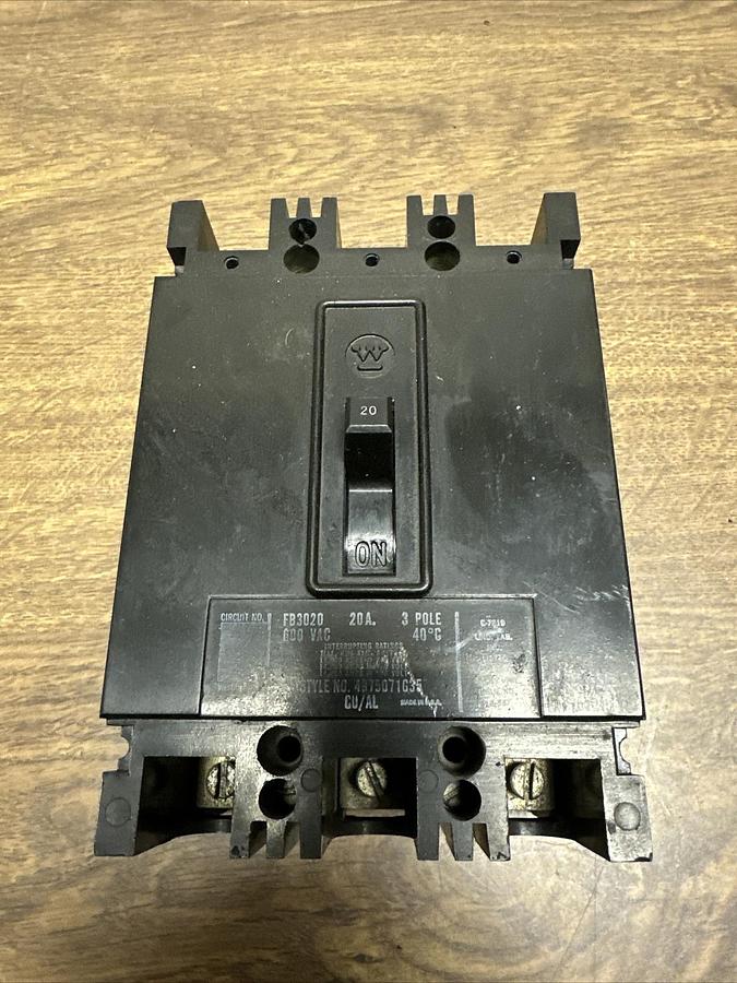 Used Westinghouse,FB3020,20 Amp 600V Breaker