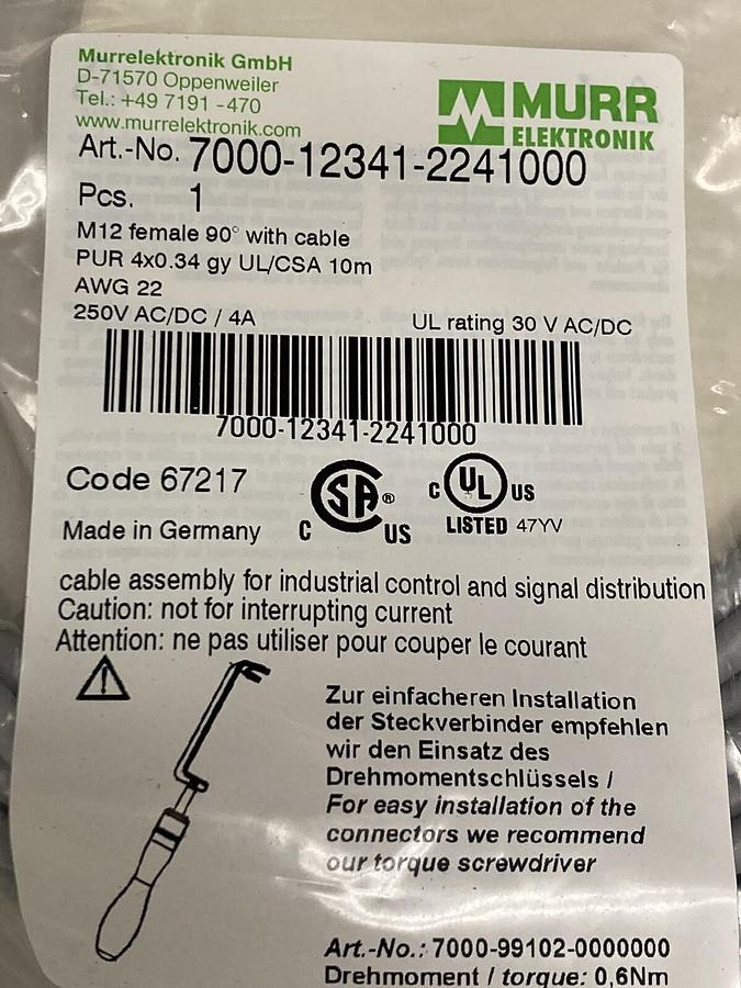 Murr,7000-12341-2241000 M12,Cable