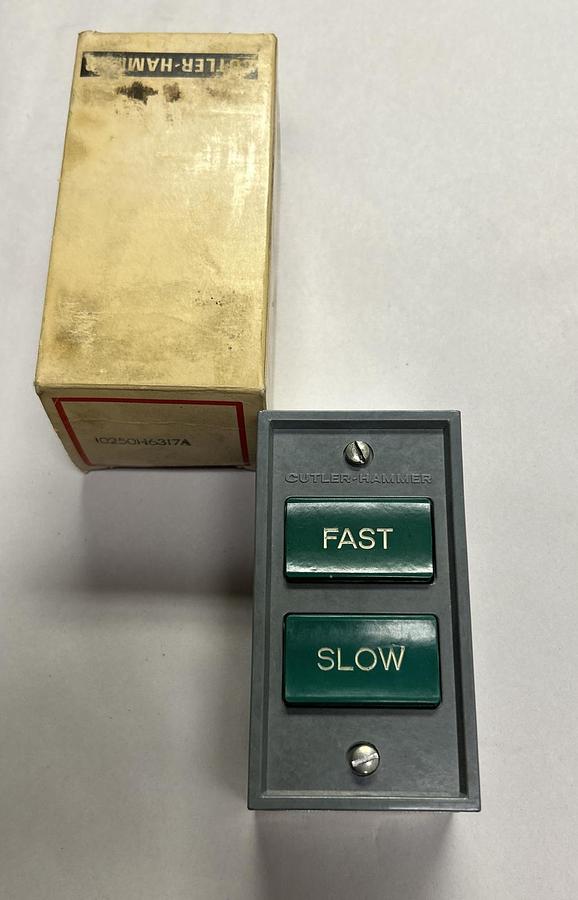 Used CUTLER HAMMER,10250H6317A 86-2588-2, PUSHBUTTON ELEMENT FAST / SLOW NEW