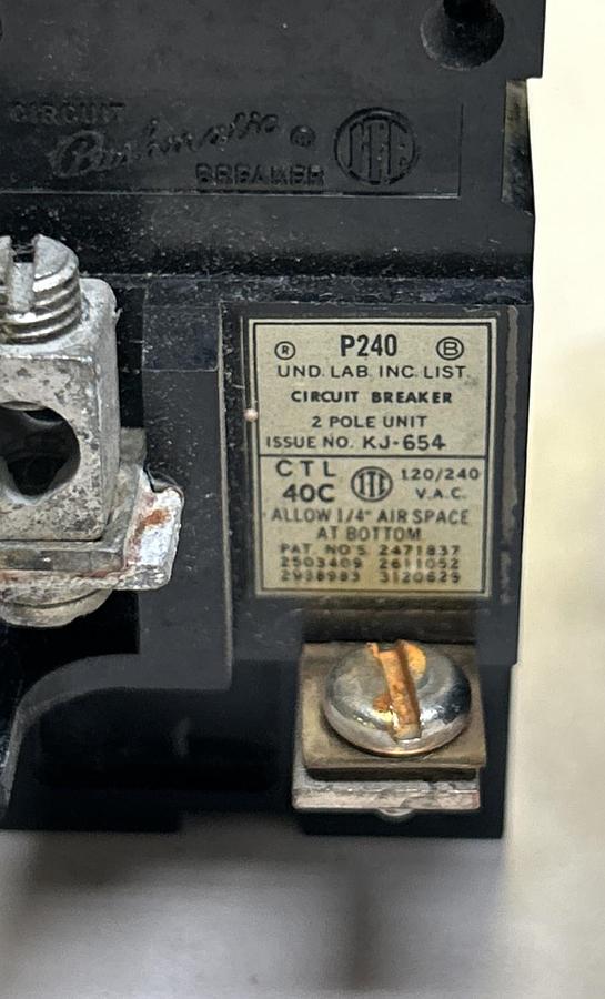 Used ITE,P240,CIRCUIT BREAKER 40A 120/240V 2P LOT OF 5