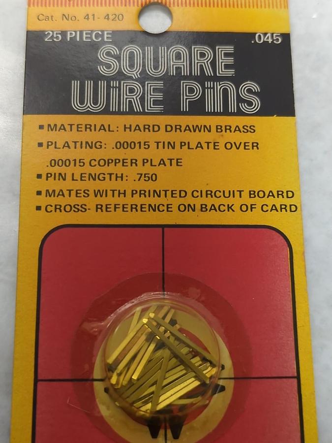 GC ELECTRONICS,41-420,SQUARE WIRE PINS 3 PACKS OF 25 PCS. TOTAL OF 75 PCS NOS