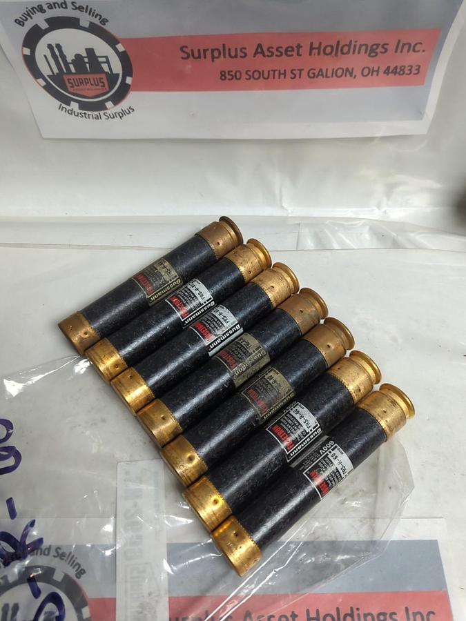 Used COOPER BUSSMANN,FRS-R-60,FUSETRON 60 AMP FUSE LOT OF 7 PRE-OWNED