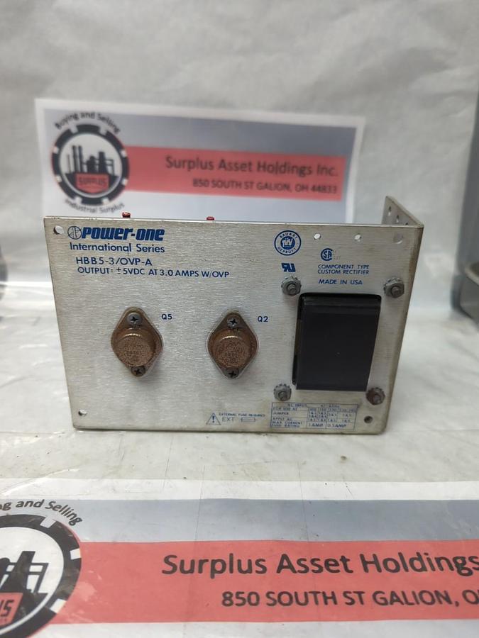 Used POWER-ONE,HBB5-3/OVP-A,POWER SUPPLY OUTPUT+5VDC AT 3.0 AMPS W/OVP PRE-OWNED