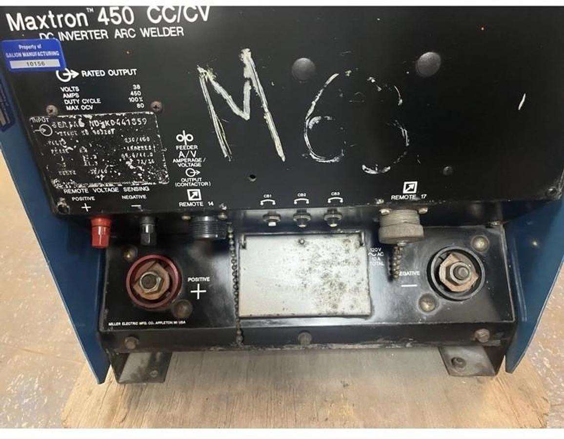Used MILLER,MAXTRON 450 CC-CV,WELDER WELD POWER SUPPLY SOURCE