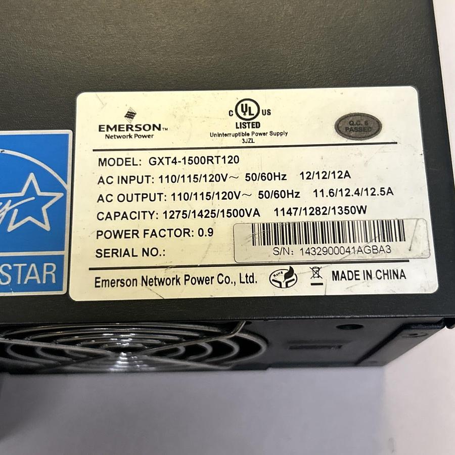 Used EMERSON,GXT4-1500RT120,DOUBLE CONVERSON POWER UPS SYSTEM