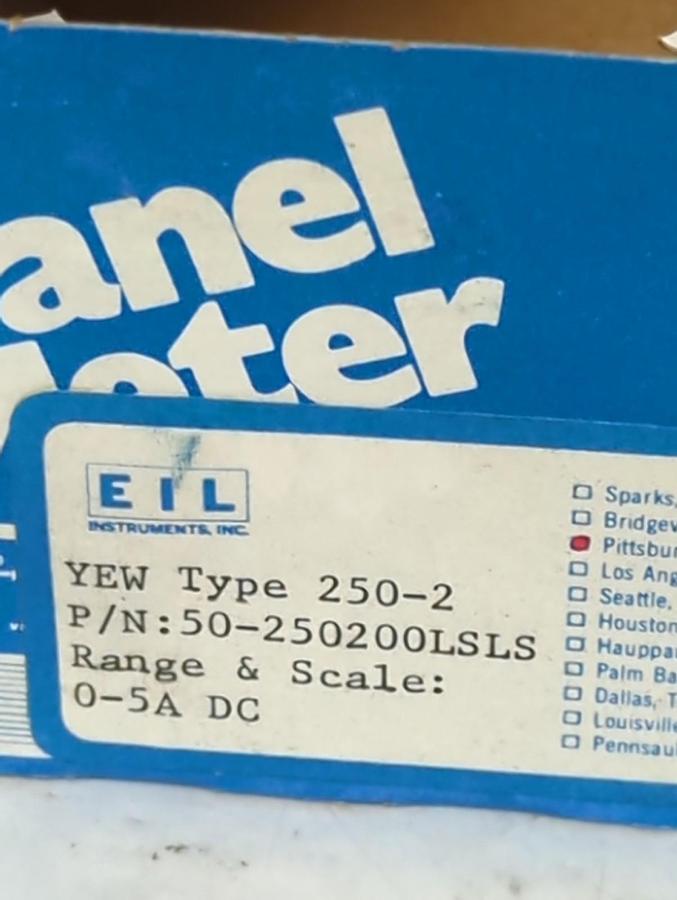 GE,50-250200LSLS,PANEL METER 0-5A DC NOS
