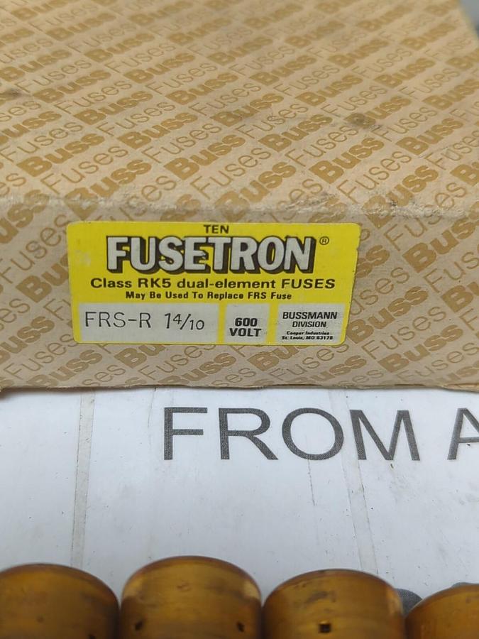 COOPER BUSSMANN,FRS-R-1-4/10,FUSETRON1-4/10 AMP FUSES BOX OF 10 NEW