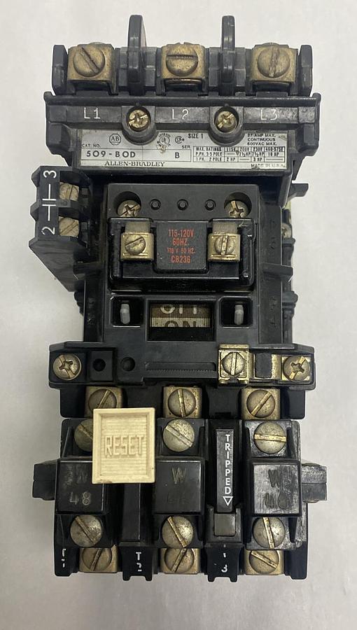 Used Allen-Bradley,509-BOD,Starter Size 1 27A 600V