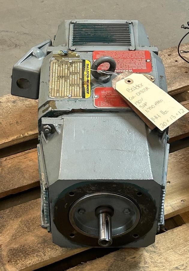 Used BALDOR,D1803R,DC MOTOR 3HP 1750RPM 180VDC FR DC0189ATY