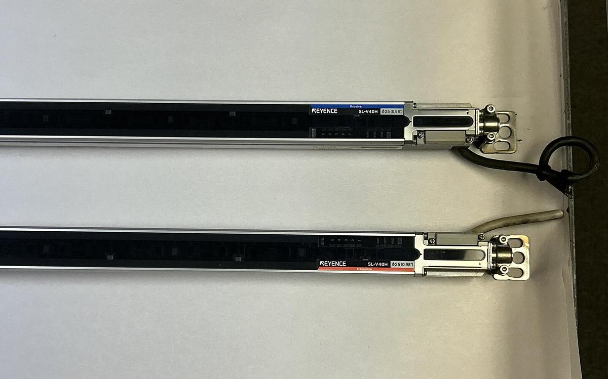 Used KEYENCE,SL-V40H-T & SL-V40H-R,LIGHT CURTAIN TRANSMITTER & RECEIVER