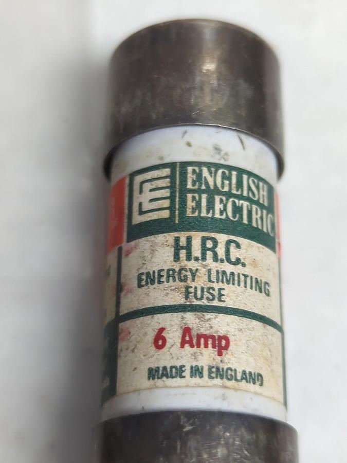 Used ENGLISH ELECTRIC,C6J,ENERGY LIMITING 6 AMP FUSE LOT OF 6 PRE-OWNED