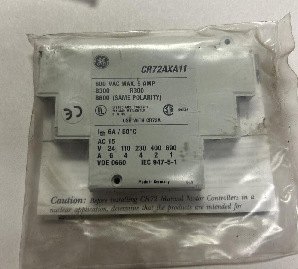 GENERAL ELECTRIC,CR72AXA11,AUXILIARY CONTACT LOT OF 4 NEW