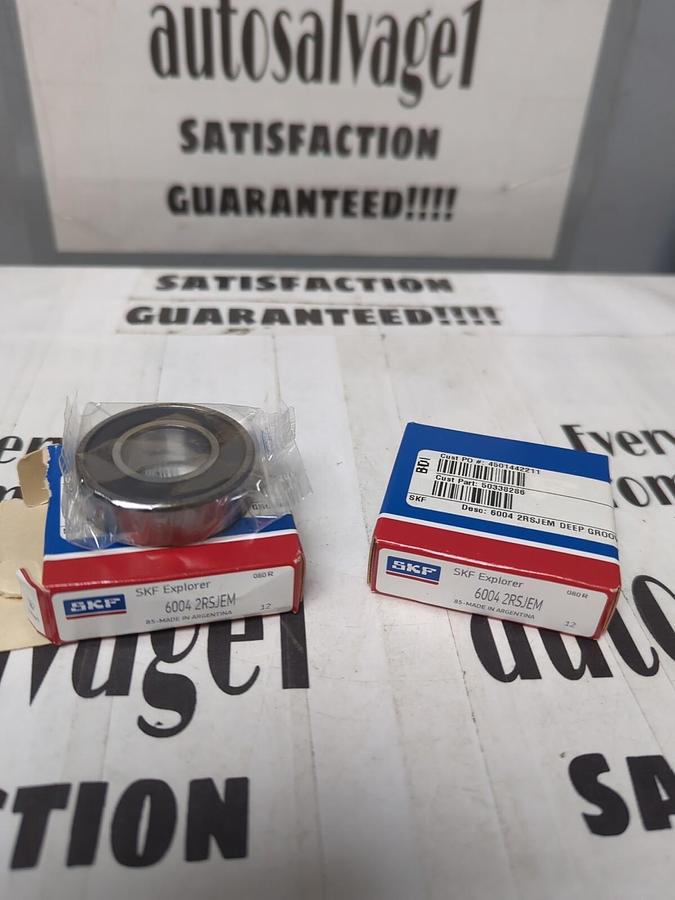 SKF,6004 2RSJEM,DEEP GROOVE BALL BEARINGS LOT OF 2 20MM BORE NOS