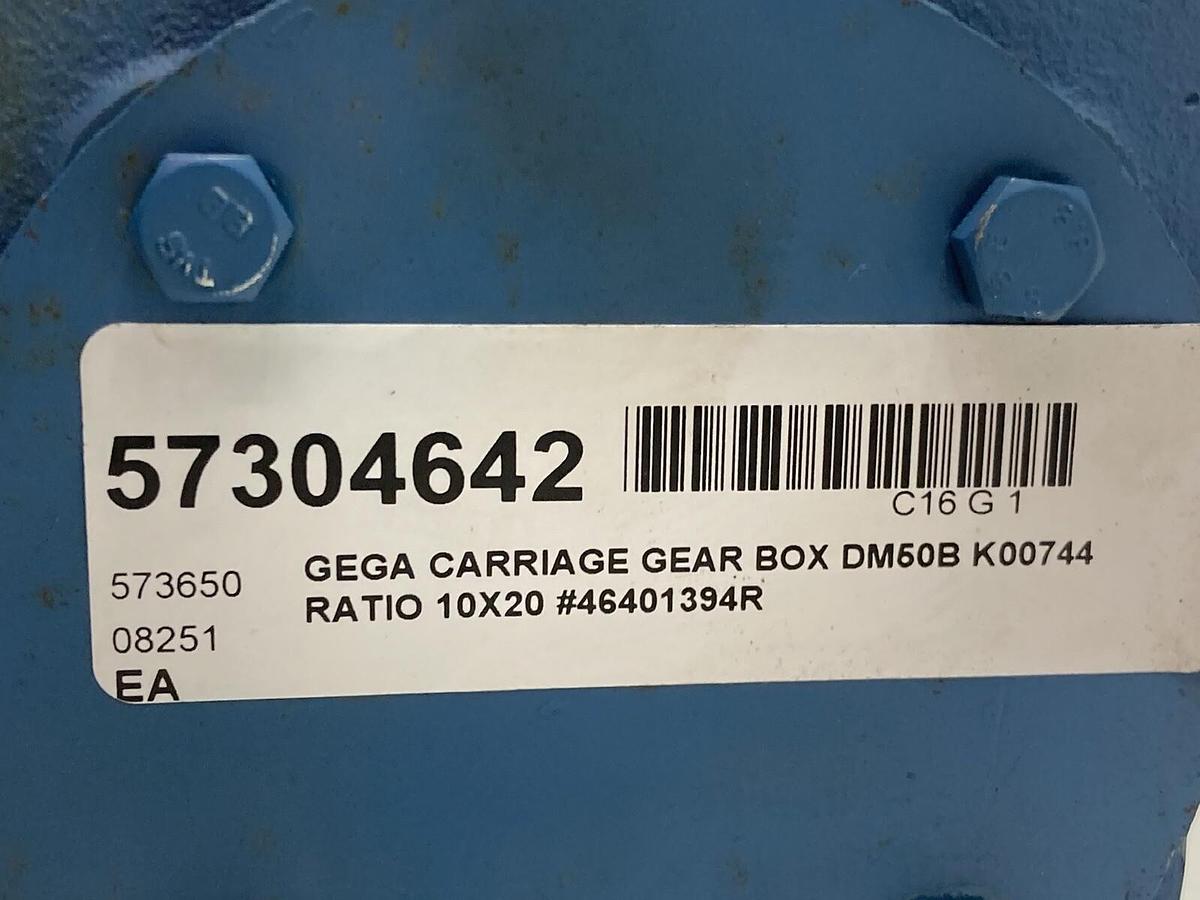 Used Gega,DM50B K00744,Carriage Gear Box Ratio 10x20