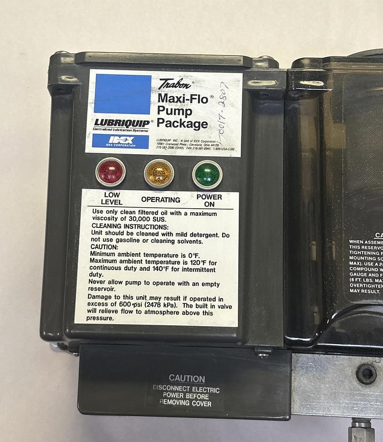 Used LUBRIQUIP,521-500-910,LUBRICATOR PUMP