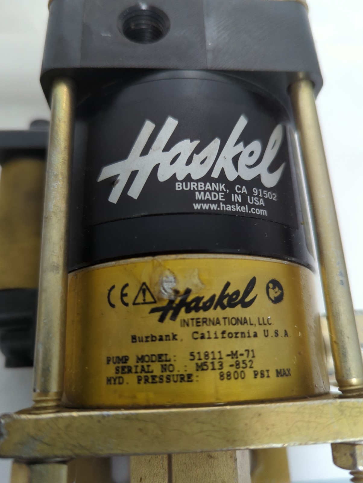 Used HASKEL,51811-M-71,PUMP 8800 PSI PRE-OWNED