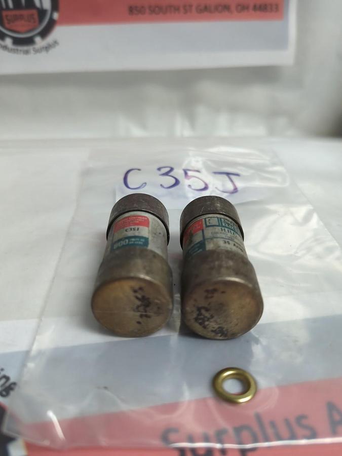 Used ENGLISH ELECTRIC,C35J,ENERGY LIMITING 35 AMP FUSE LOT OF 2 PRE-OWNED