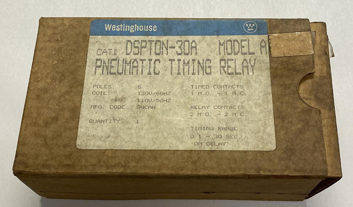 WESTINGHOUSE,DSPTON-30A,PNEUMATIC TIMING RELAY NOS