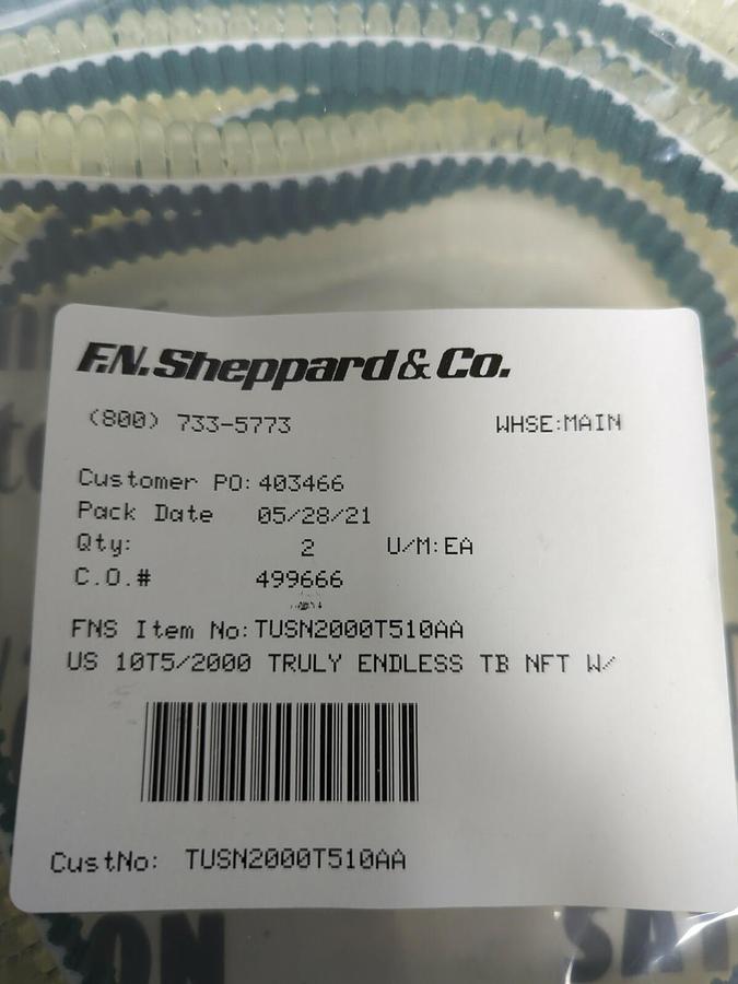 Used F.N. SHEPPARD & CO.,TUSN2000T510AA US 10T5/2000,TRULY ENDLESS TB NFT 2-PACK