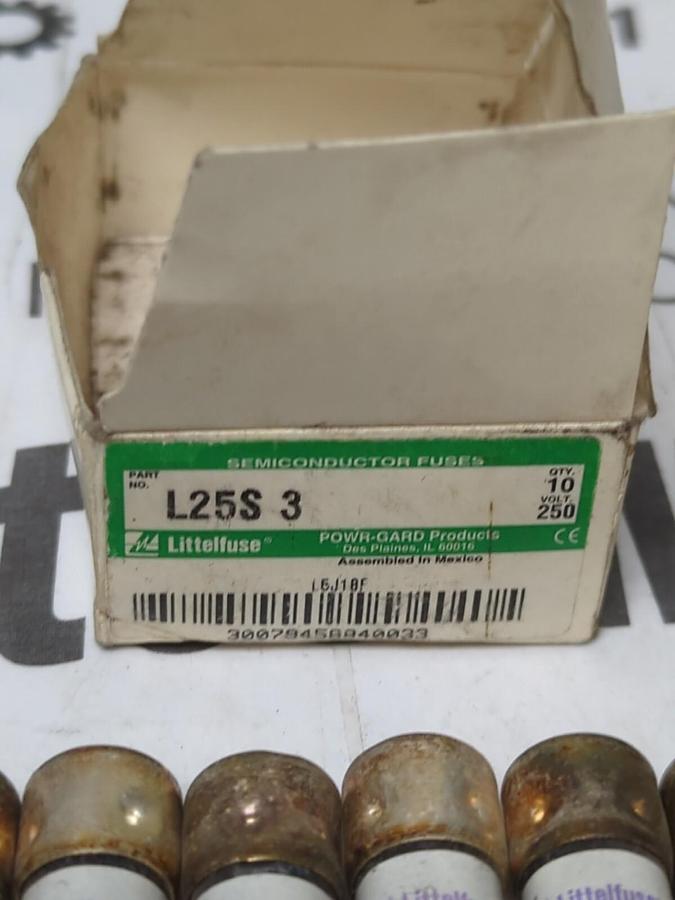 LITTELFUSE,L25S3,SEMI CONDUCTOR FUSES B0X OF 9 NOS