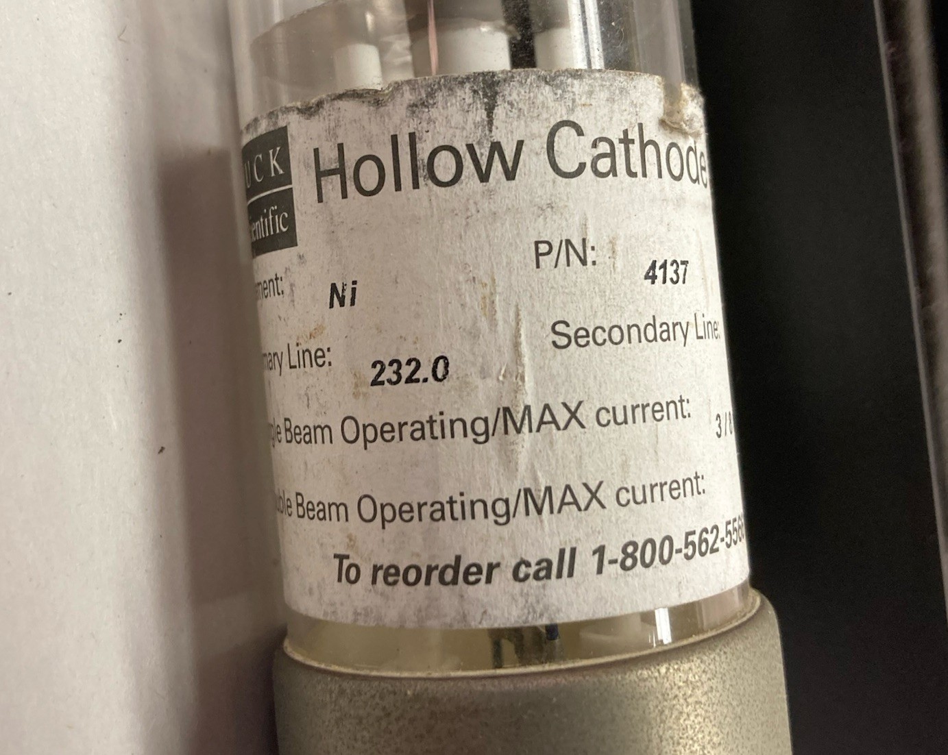 Buck Scientific,4137,Hollow Cathode Lamp Primary 232 Secondary 231.1