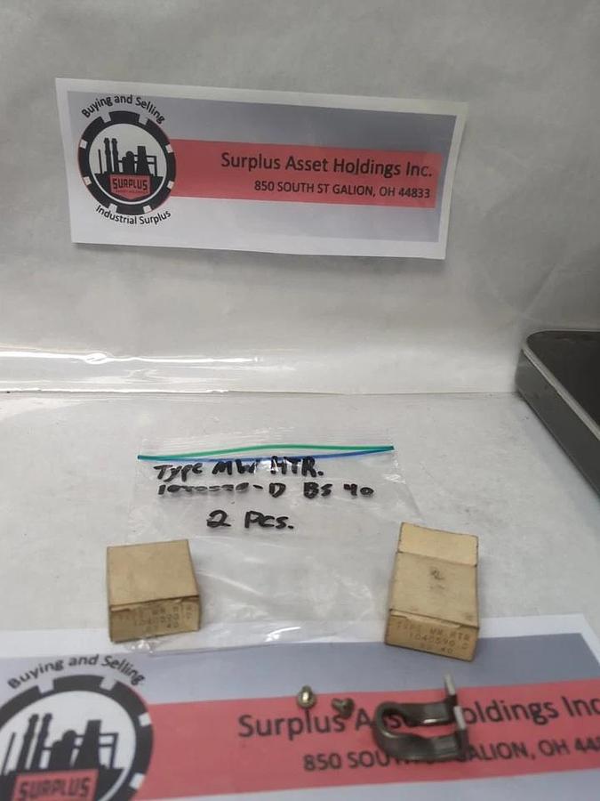 Used WESTINGHOUSE,1040590-D BS-40,TYPE MW OVERLOAD HEATER ELEMENT LOT OF 2 NOS