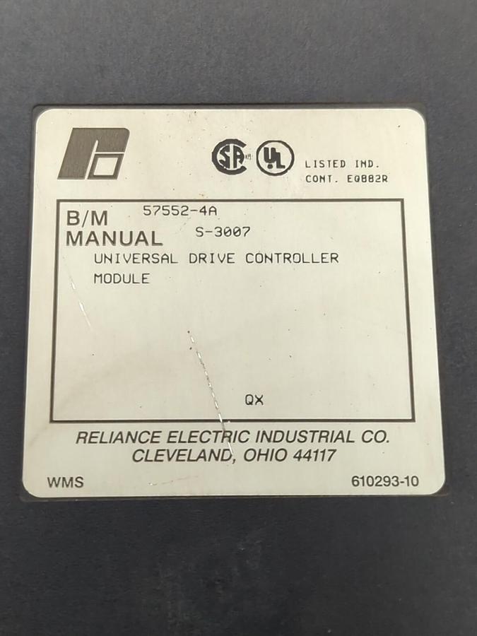 Used RELIANCE ELECTRIC,57552-4A,UNIVERSAL DRIVE CONTROLLER MODULE