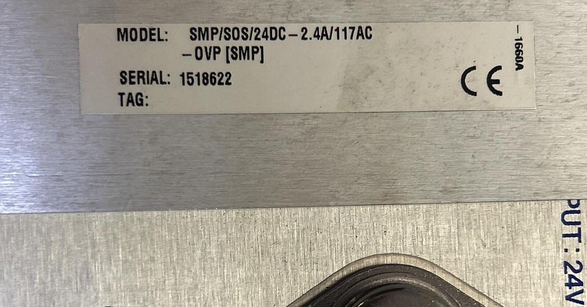 Used MOORE INDUSTRIES,SMP/SOS/24DC-2.4A/117AC,POWER SUPPLY
