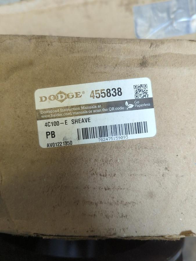 DODGE455838,4C100-E SHEAVE BUSHING BORE V-BELT PULLEY NOS