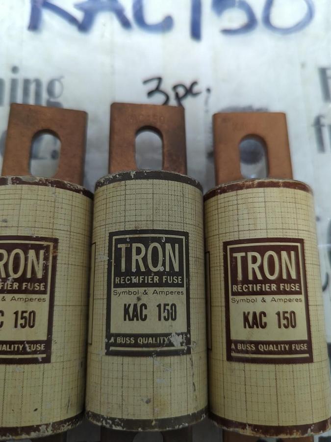 COOPER BUSSMANN,TRON KAC150,RECTIFIER FUSES LOT OF 3 NOS