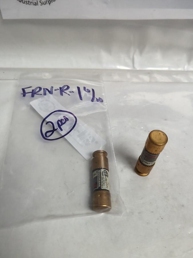 Used COOPER BUSSMANN,FRN-R-1-6/10,FUSETRON 1-6/10 AMP FUSE LOT OF 2 PRE-OWNED
