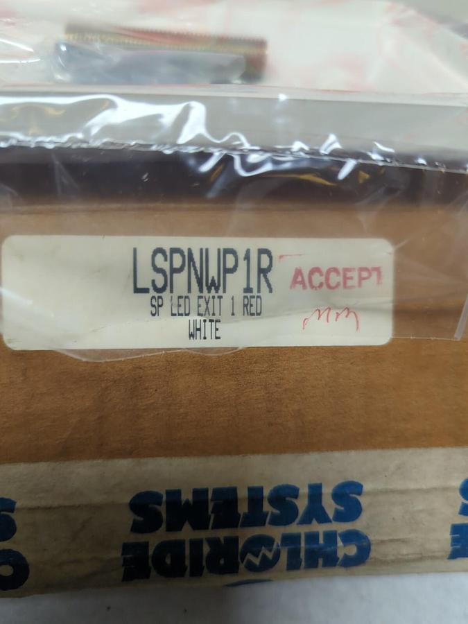 CHLORIDE SYSTEMSLSPNWP1R,SP LED EXIT 1 RED/WHITE PLASTIC EXIT SIGN NOS