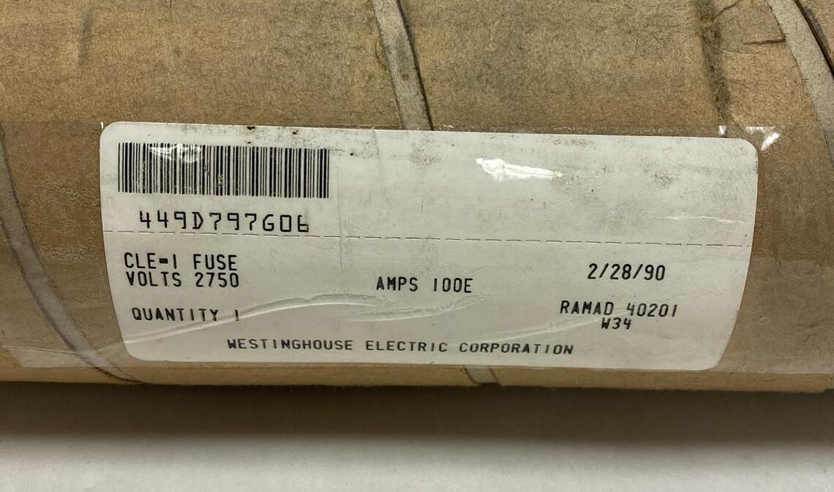 Westinghouse,CLE-1,Fuse STYLE 449D797G06 100E 2750V NOS