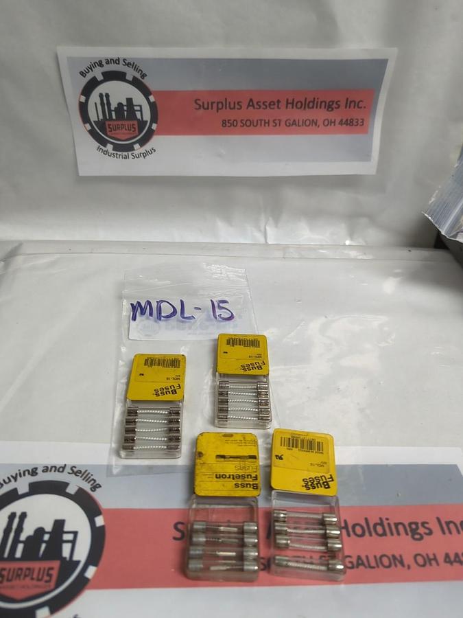 COOPER BUSSMANN,MDL-15,15 AMP FUSE LOT OF 18 NOS