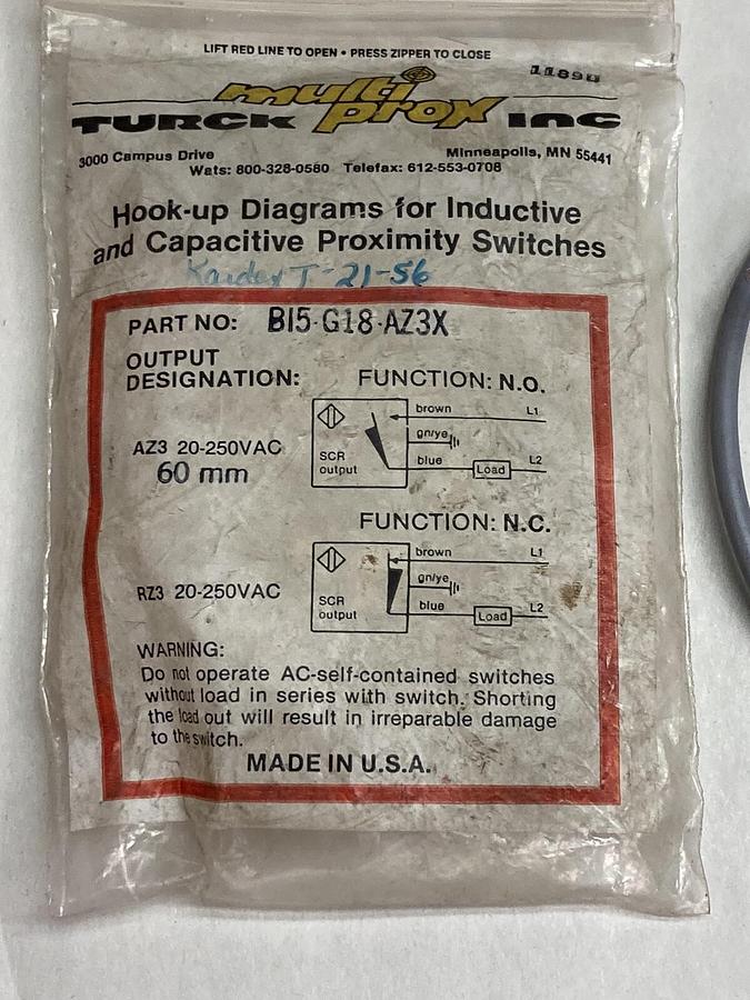 Turck,B15-G18-AZ3X,Embeddable Induction Sensor
