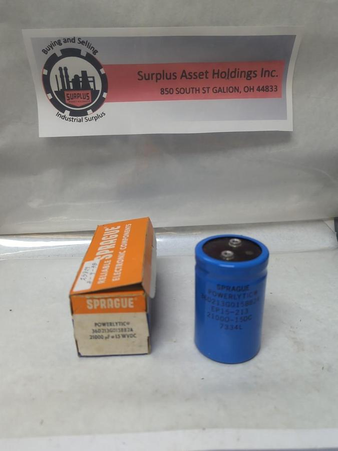 SPRAGUE,36D213G015BB2A,POWERLYTIC CAPACITOR NOS
