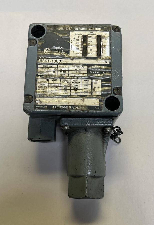 Used ALLEN BRADLEY,836T-T300J,PRESSURE CONTROL SWITCH