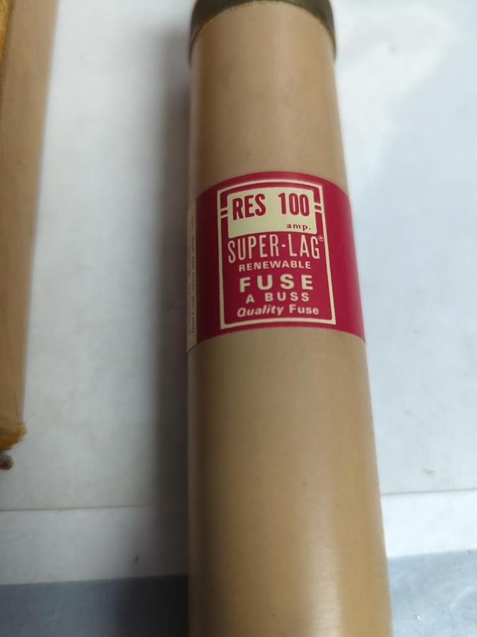 BUSSMANN,RES100,SUPER-LAG RENEWABLE FUSE 100 AMP 600 VOLT NOS