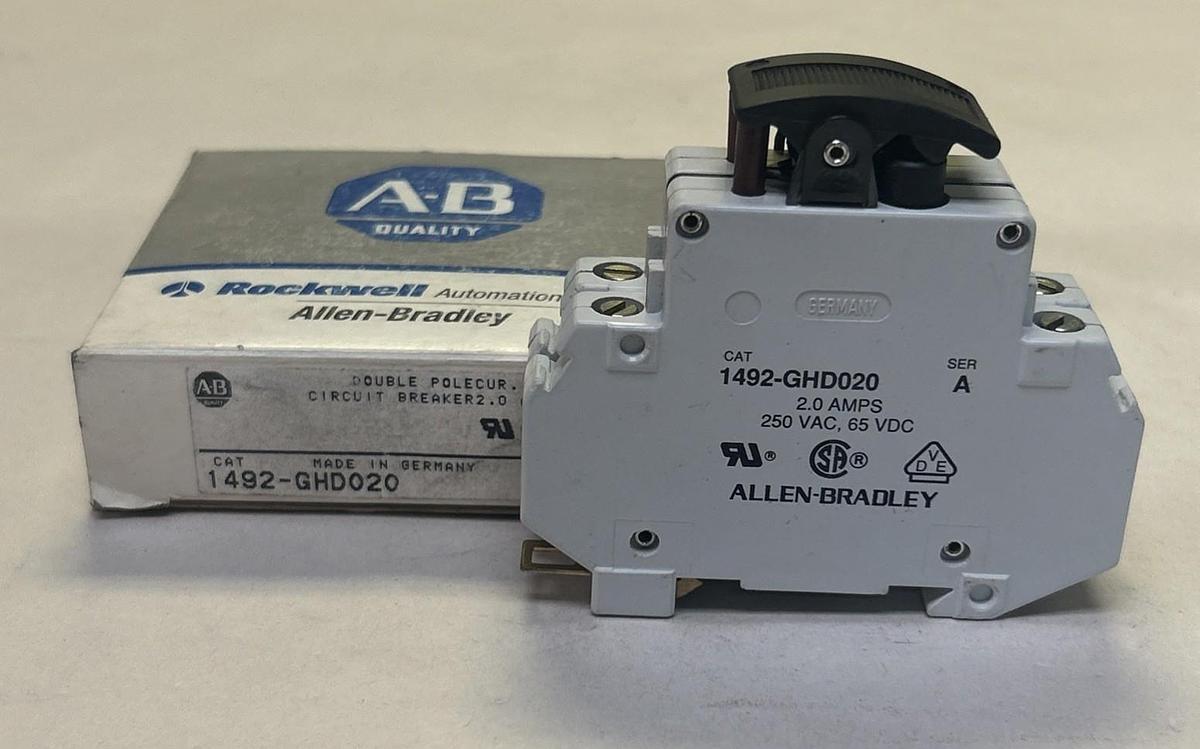 ALLEN BRADLEY,1492-GHD020,CIRCUIT BREAKER 2A 250V 2P NOS