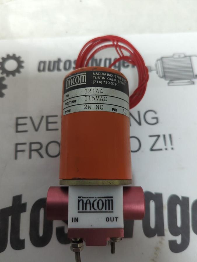 NACOM,12144,SOLENOID VALVE TYPE 2W NC 40 PSI 115VAC NOS