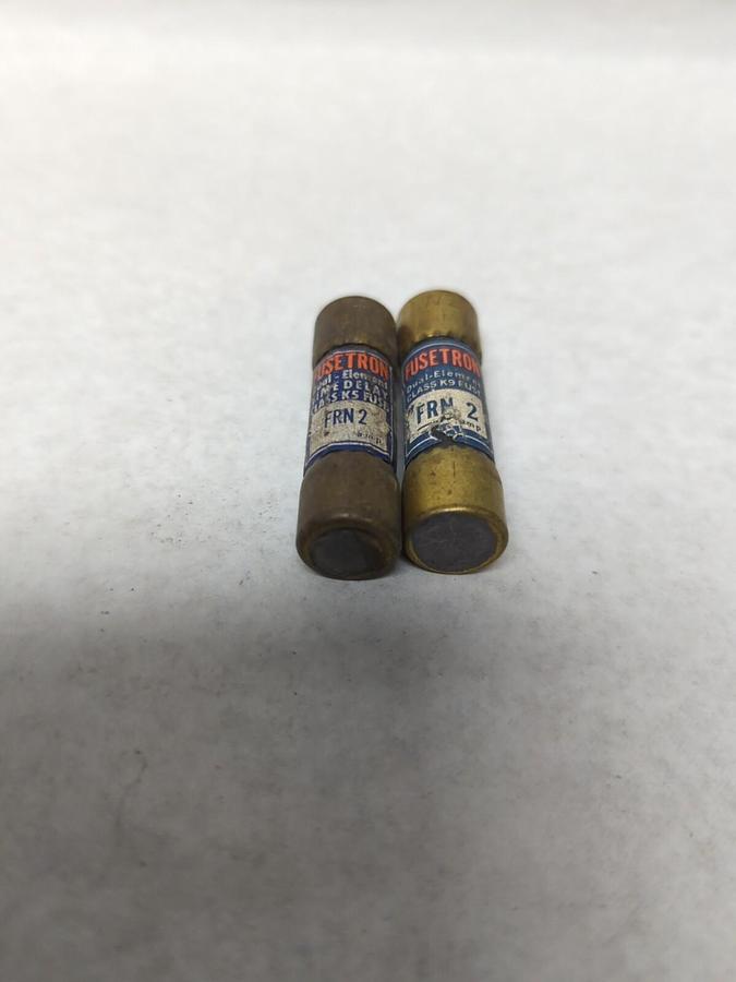 Used COOPER BUSSMANN,FRN-2,FUSETRON 2 AMP FUSE LOT OF 2 PRE-OWNED